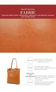 Macro texture of brown oil wax leather tote with waterproof and scratch resistant details
