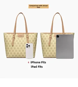 Detalle de la gran capacidad de este bolso tote para guardar tablet y teléfono