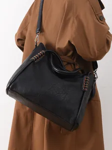 Women's Fashion PU Leather Tote Bag Large Capacity Shoulder Bag Urban Simple Commuter Handbag With Adjustable Strap Lychee Texture