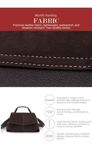 Detail of dark brown leather handbag showing suede texture and contrast stitching detail