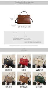 Spécifications détaillées de taille pour un sac à main vintage en cuir PU avec boucle