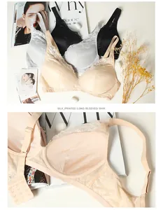 Detailed close-up of lace embroidery and breathable silk fabric on seamless bras