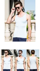 Detail view of light blue silk knit tank top showing fabric texture and slim fit design