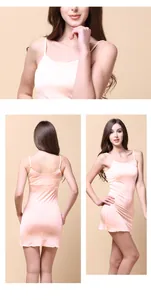 Detailansicht des rosa Seidensatin-Unterkleids mit schmaler Passform und glatter Textur