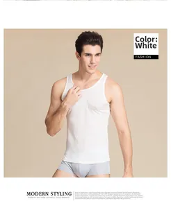 Detail shot of breathable white silk knit tank top for men showing premium texture