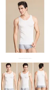 Three-way view of white silk vest showing front, side and back fit for men