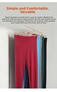 Selection of silk knit cropped leggings in multiple colors like burgundy and emerald green