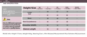 Tableau des tailles détaillé pour cardigan en soie avec mesures de poitrine et de taille