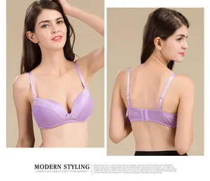 Detailed close-up of lavender mulberry silk bra with exquisite lace floral patterns