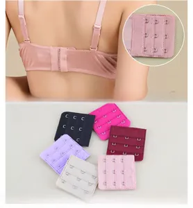 Detail of silk wireless bra with three-row hook and eye extension back fasteners