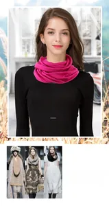Detailed knit texture of premium Australian wool snood in fuchsia for winter warmth