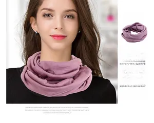 Close-up of silk wool blend knit neck warmer in elegant red bean paste purple color