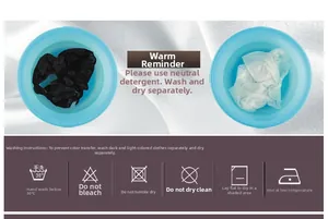 Care guide for wool scarves showing manual washing icons and color separation steps