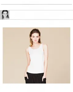 Detail of white silk tank top texture on model 175cm wearing size M for casual look