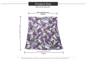 Detailed product size guide for thin silk sun protection neck gaiter with dimensions