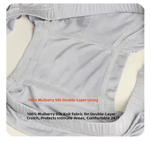 Détail du sous-vêtement homme avec entrejambe double épaisseur en 100% soie de mûrier