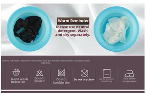 Detailed laundry care instructions and icons for silk camisole including hand wash guide