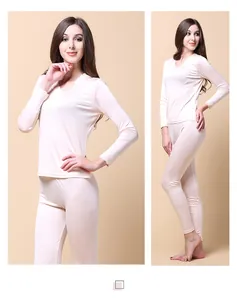 Detailed view of the delicate lace neckline and sleeves on the silk thermal underwear set