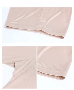 Detail showing high-elastic seamless silk leggings with breathable inner crotch structure