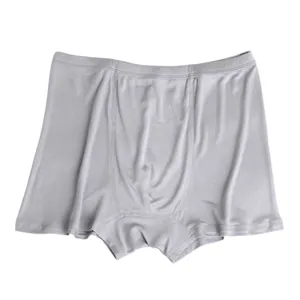 Boxer premium en soie de mûrier pour homme, gris clair, tricot confortable et respirant