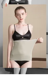 Detailed texture of seamless silk knitted waist warmer providing winter thermal protection