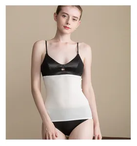 Close-up of the ribbed silk texture on this high-waisted thermal seamless waist warmer