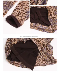 Detail of pure wool sweater featuring leopard print patterns and warm inner lining