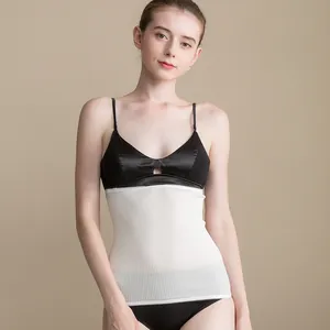 Seamless thermal silk waist warmer for women with elastic ribbed knit for winter warmth