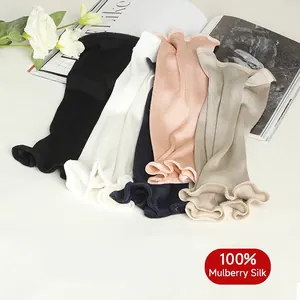 Seamless high-elastic mulberry silk belly warmer in multiple colors for winter warmth