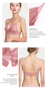 Détails des bretelles réglables et de la fermeture à trois rangs du soutien-gorge