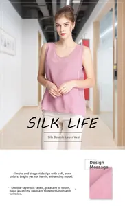 Detail of dust pink silk crepe de chine tank top showing premium soft texture and round neck
