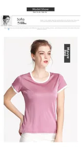 Détail d'un haut en maille de soie rouge haricot avec bordures contrastées blanches