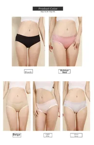 Detail of five silk panties with lace edges in black, red, beige, pink, and silver grey