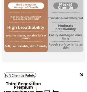 Detail of waterproof chenille sofa cover fabric showing scratch resistant texture