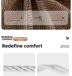 Macro detail of chenille sofa cover fabric featuring wave texture and anti-pilling test results