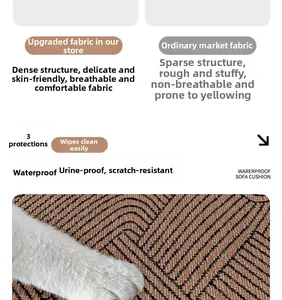 Macro detail of waterproof and scratch-resistant chenille fabric with geometric texture