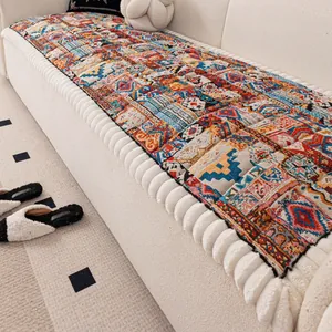 Bohemian Ethnic Style Thickened Non-Slip Sofa Cushion American Country Geometric Totem Pattern Polycotton Washable Sofa Cover