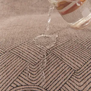 Waterproof chenille sofa cover with vintage texture and lotus effect water droplets