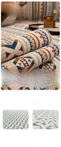 Close-up of thick bohemian chenille fabric showing high-density weave and texture