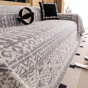 Geometrische Chenille Sofadecke Mit Quasten Universal Bohemian Sofa Handtuch Rutschfeste Möbelschutz Decke Für Wohnzimmer