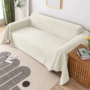 Waterproof Corduroy Sofa Cover Non-Slip Thickened Furniture Protector Universal Sectional Sofa Towel Solid Color Couch Slipcover For Pets Kids Living Room