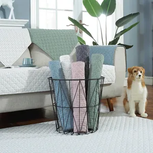 Detail of Nordic quilted cotton chair pads with non-slip ties in assorted solid colors