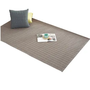 Japanese style solid dark grey cotton floor mat with quilted diamond pattern for living rooms