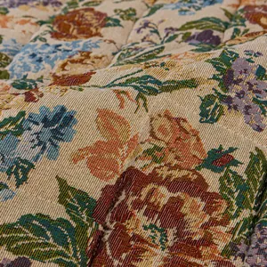 Vintage floral quilted sofa cover with thick warm fabric and non-slip textured finish