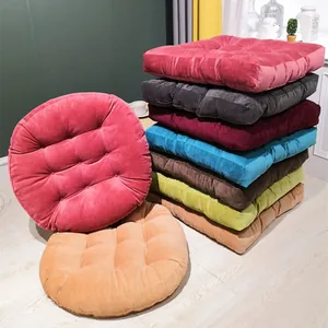 Tufted corduroy floor cushions in various colors for yoga and tatami seating