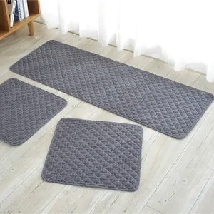3-piece set of grey quilted cotton car seat covers with elegant diamond stitch pattern