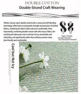 Macro detail of breathable viscose fiber weave and dual-strand knitting on cooling mat