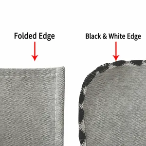 Waterproof sofa cover with folded edge and black-white border style details