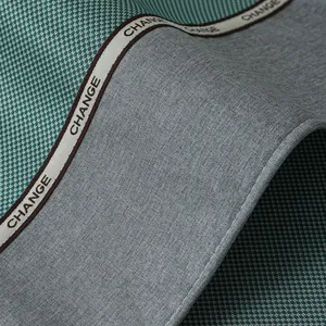 Summer ice silk sofa mat with gray twill and green houndstooth fabric with Change logo