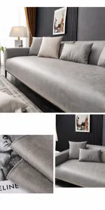 Detailed texture of light grey waterproof fabric for modern sofa cushion covers